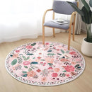 Round Rug 6ft Washable Circle Rug Non Slip Low Pile Boho Floral Small Circular Rug for Bedroom, Bathroom, Entryway, Kids Room, Office, College Dorm(Pink) by CozyNest Decor