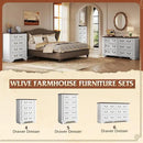 WLIVE Farmhouse Dresser for Bedroom, Tall Wood Dresser with 4 Drawers, Chest of Drawers with Roman Metal Handle for Living Room, Hallway, Closet, White by CozyNest Decor
