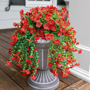 INSPRING Artificial Faux Outdoor Outside Flowers Plants, 2 PCS Fake Silk UV Resistant Look Real Red Daisy Trailing Vines for Front Door Porch Planter Urn Patio Balcony Decoration by CozyNest Decor