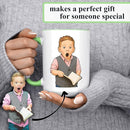 Personalized Coffee Mug, Custom Drawing Portrait Gift, Funny Customized Coffee Gift for Men & Women, Custom Mugs with Pictures, Light Green 15oz Customized Ceramic Tea Cup by TinyTreasures Baby Boutique