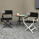 EVER ADVANCED Aluminum Lightweight Directors Chair Foldable, Folding Studio Movie Chairs Camping Event Vendor Chair, 19" Seat Height Black Fabric/Grey Frame, Support 350lbs by GreenHaven Gardens