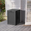 55 Gallon Outdoor Storage Box, Waterproof Resin Deck Box for Patio, Pool, and Garden, Lockable Bin for Cushions, Tools, and Accessories, UV-Resistant, Black by GreenHaven Gardens