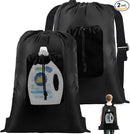 2-Pack Backpack Laundry Bags, Heavy Duty Laundry Bag Backpacks with Adjustable Shoulder Straps, Door Hanging Washing Bag, Laundry Hamper Lining for College Dorm, Travel, Laundromat by CozyNest Decor