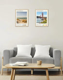 HesenDot Natural OAK Wood Lake Michigan Framed Wall Art,12x16in Natural Scenery Canvas Wall Print,Classic Urban City Landmark Wall Decor for Living Room,Bedroom,Office Gallery Gifts Set of 1 by CozyNest Decor