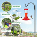 FEED GARDEN Adjustable Outdoor Shepherd Hook Bird Feeder Pole with 5 Prongs Base, 60 Inch Tall 5/8 Inch Thick, Heavy Duty Shepard Hook Stand for Hanging Bird Feeders, Plant Baskets, Black (1 Pack) by GreenHaven Gardens
