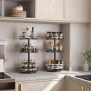HOOBRO Lazy Susan Organizer, Rotating Spice Rack, 3-Tier Organizer, Turntable Spice Rack, Vertical Storage Organizer, for Kitchen Countertop, Vanity, Dining Table, Black BB09TL01 by CozyNest Decor