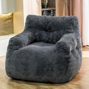 Giant Bean Bag Chair, Faux Fur Large Bean Bag Chair for Adults, Fluffy and Comfy Giant Bean Bag Chair with Filler, Big Bean Bag Sofa Chair for Reading, Gaming, Grey by CozyNest Decor