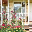 4 Pack Metal Garden Trellis for Climbing Plants,Green Metal Garden Trellis for Vines Plant Rose Vegetable Support,Large Decorative Outdoor Trellis by GreenHaven Gardens