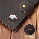 Polare Luxury RFID Blocking Leather Passport Holder Travel Wallet For Men and Women (Dark Brown with AirTag Slot(Snap Version)) by TinyTreasures Baby Boutique