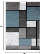 Rugshop Contemporary Modern Boxes for Home Office,Living Room,Bedroom,Kitchen Non Shedding Area Rug 9' X 12' Blue/Gray by TinyTreasures Baby Boutique