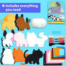 KRAFUN Easy Sewing Kit for Beginner Kids Arts & Crafts, 8 Easy DIY Projects of Stuffed Animal Dolls of Puppies & Kittens, Dogs and Cats, Instructions & Felt, Gift for Girls, Boys, Learn to Sew by TinyTreasures Baby Boutique