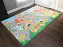 Baby Care Play Mat (Medium, Playful - Zoo Town) 73’’ x 49’’ Original One-Piece Reversible Rollable Waterproof Play Mat for Infants, Babies, Toddler, and Kids by TinyTreasures Baby Boutique
