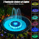 SZMP Solar Fountain, 4W Solar Powered Bird Bath Fountains with 4000 Battery, Color LED Lights, Outdoor Water Feature Fountain Pump with 7 Nozzle and 4 Fixers for Garden, Patio, Pond, and Pool by GreenHaven Gardens