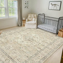 LIVEBOX Washable Area Rug 9x12 Rugs for Living Room Bedroom, Non-Slip Boho Neutral Carpet for Dining Room Office, Low-Pile Farmhouse Soft Carpets for Kids Nursery Room Playroom, Tan by TinyTreasures Baby Boutique