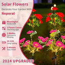Neporal Solar Flowers Outdoor Waterproof Camellia，4PK 7-Stem Garden Solar Lights Decorative, 2 Decor Lighting Modes, Solar Powered Garden Decor, Solar Yard Decor by GreenHaven Gardens