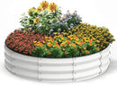 4x4x1 FT Galvanized Raised Garden Bed, Large Round Raised Garden Beds Outdoor Raised Planter Box, Raised Beds for Gardening Vegetables Flower Herb(Pearl White) by GreenHaven Gardens