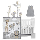 Lambs & Ivy Jungle Safari Gray/Tan/White Nursery 6-Piece Baby Crib Bedding Set by TinyTreasures Baby Boutique