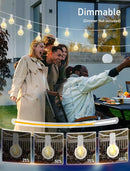 25Ft LED Outdoor String Lights, G40 Globe Patio String Lights Waterproof with 27 Shatterproof Bulbs, Hanging Outdoor Christmas Decorations Lights for Backyard Garden Bistro Wedding Party Decor, White by TinyTreasures Baby Boutique