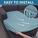 hyha Waterproof Sectional Couch Covers, Non Slip Sofa Couch Cushion Covers L Shape, Thick Stretch Jacquard Fabric, Washable Sofa Slipcovers with Elastic Bottom (1 Piece for Chaise, Lake Blue) by CozyNest Decor