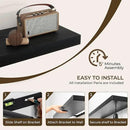 RICHFOCUS 55Inch Floating Shelves for Wall 1 Pack Shelves for Bedroom|Kitchen|Bathroom Wall Mounted Rustic Wood Floating Shelf with Invisible Brackets for Books|Storage|Decor, Black by CozyNest Decor
