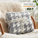 Snuggle Sac Houndstooth Throw Blanket for Couch, Reversible Super Soft Warm Blankets Cozy Knit Fuzzy Plush Lightweight Throws for Sofa, Bed, Camping, Grey,50x60 inches by TinyTreasures Baby Boutique