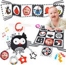 KUANGO Black and White High Contrast Baby Toys 0-6 Months with Mirror, Crinkle and Rattles, Soft Baby Toys for Brain Development Montessori Sensory Tummy Time Newborn Infant for 0 3 6 9 Months Old by TinyTreasures Baby Boutique