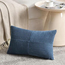 Fancy Homi 2 Packs Dusty Blue Lumbar Decorative Throw Pillow Covers 20x28 Inch for Couch Bed Sofa, Rustic Farmhouse Boho Home Decor, Soft Striped Corduroy Rectangle Accent Cushion Case 50x70 cm by CozyNest Decor
