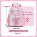 I IHAYNER Kids Glitter Lightweight Backpack for School Travel & Daycare, Toddler Backpack for Girls 3+ Preschool Kindergarten Elementary Kids Backpack-Rainbow Pink E by TinyTreasures Baby Boutique