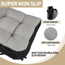 BUYUE Chair Cushion Set for Rocking Chair, Back Pillow & Seat Cushion with Ties, Original Woven Fabric Non-Slip Chair Pads for Elderly Sitting, Black by CozyNest Decor
