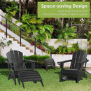 GREENVINES Adirondack-Ottoman | HDPE Plastic | Outdoor Footrest | All Weather | Foot Rest | Foot Stool | Black | for Adirondack Chair | for Patio Backyard Pool by CozyNest Decor