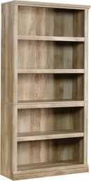 Sauder 5 Tier Book Shelf Wooden Bookcase Multipurpose Bookshelf for Home Office, Living Room, in Lintel Oak by CozyNest Decor