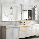 36x72inch Bathroom Mirror, Gold Rectangle Mirror with Thin Metal Frame, Large Rectangular Wall Mirrors for Bathroom, Living Roomm, Hair Salon, Big Farmehouse Mirror Hang Horizontal/Vertical by CozyNest Decor