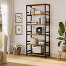 IRONCK Bookshelf, 31.5in Wide Shelf 6 Tier Bookcase, 110lbs/shelf Vintage Industrial Style Bookshelves for Bedroom, Living Room and Home Office, Vintage Brown by CozyNest Decor