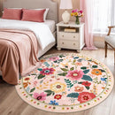 Floral 8ft Area Rug Machine Washable Soft Print Boho Carpet Non Slip Doormat Low Pile Flower Area Rugs for Living Room Bedroom Nursery Kitchen Dining Room Indoor-Pink by TinyTreasures Baby Boutique