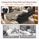 Three Motor Large-Wide Power Lift Chairs Recliners for Big and Tall Elderly, 180° Lay Flat Lift Chair, Infinite Position, Power Headrest, Heat & Vibration Massage (Plush Flannel, Dark Gray) by CozyNest Decor
