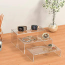 Clear Riser Shelf 3pcs, Desktop Rectangular Acrylic Display Shelves Organizer, Acrylic Stands for Funko Pop Figure, Perfumes, Bags, Shoes, Glasses, Plants, Toys, Collectibles - 8''x8.5''x9'' by CozyNest Decor