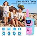 Walkie Talkies for Kids Long Range Rechargeable 4 Miles NOAA Walkie-Talkies for Adults Seniors Toddlers Boys Girls Teens 3 Pack, Family Pink 2 Way Radio Toy for Adventure Camping Skiing Cruise by TinyTreasures Baby Boutique