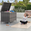 YITAHOME 230 Gal Outdoor Storage Box, XXL All-Weather Wicker Deck Box for Patio Furniture, Cushions, Pool Accessories and Garden Tools - Grey by CozyNest Decor