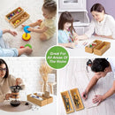 Bamboo Drawer Organizer – Set of 2 Stackable Storage Boxes, Silverware Tray & Small Gadget Holder for Kitchen Drawers, 9" x 3" x 2" (Outer), 8.3" x 2.3" x 1.77" (Inner) by CozyNest Decor