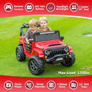 24V 2 Seater Ride On Truck with Remote Control 4WD Electric Car for Kids Ride On Car Battery Powered Ride On Toy Car with Music Player, LED Lights, Bluetooth, Rear Shock Absorber, Red by TinyTreasures Baby Boutique