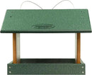 Poly Hanging Hopper Bird Feeder, Large Hanging Bird Feeder for Outside, Outdoors - Amish American Made (Turf Green & Cedar) by CozyNest Decor
