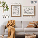 VCK 16x20 Picture Frames for Wall 3 Pack, Brown Walnut Wood Poster Frame, Exclusive Wood Grain, Wall Mounting Hanging by CozyNest Decor