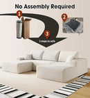 108" Sectional Couches for Living Room Modern Modular Sofa with L-Shape Couchs Upholstered Boneless Couch Deep Seat Sectional Couch with Chaise (White, Right Facing Chaise+2Seaters+1Ottoman) by CozyNest Decor