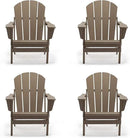 Westin Outdoors Laguna WO Home Furniture Adirondack Chair 4 PC Set Classic Outdoor Patio Folding Chair for Bon Fire Pit Lawn Backyard Beach Plastic Weather-Resistant (WeatherWood) by GreenHaven Gardens