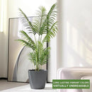 Dexceder 13x12 Self Watering Planters Indoor, Inner Mat Design, Floor Standing Flower Plant Pot with Water Level Indicator (2 Pack, Gray) by GreenHaven Gardens