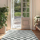 jinchan 3x5 Checkered Area Rugs for Kids Room - Machine Washable Soft Rug Modern Geometric Lattice Non-Slip Carpet for Nursery Playroom Bedroom Entryway Living Room Dining Room Home Office Grey by CozyNest Decor