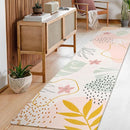 Lahome Washable Rug 2x8 - Hallway Kitchen Bathroom Carpet Runner, Lightweight Pink Botanical Print Laundry Non Slip Throw Rug, Bedroom Entryway 8ft by TinyTreasures Baby Boutique