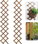 Pack of 2 Extra Thick Wooden Wall Trellis- Expandable Wall Planter Lattice Panels for Climbing Plants, Hanging Vertical Plant Support Fence Frame Outdoor Indoor for Balcony Patio Garden Room by GreenHaven Gardens