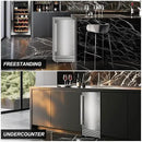 Commercial Under Counter Ice Maker Machine - 120 LBS/Day, Built in Installation, Auto-Clean,Reversible Door, Built 25LBS Ice Storage, Stainless Steel Ice Machine for Home & Business Outdoor Use by CozyNest Decor