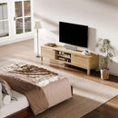 TV Stand for Living Room - up to 65 Inch TVs Mid Century Modern Entertainment Center with Storage and Adjustable Shelves, Media Console Table Oak 59" by CozyNest Decor